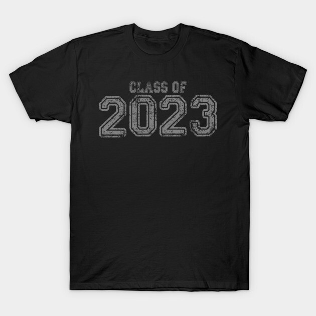 Black "Class of 2023" t-shirt, cotton, casual style, perfect for graduates, comfortable fit.