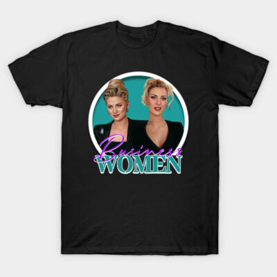 Black "Business Women" graphic t-shirt, featuring stylish design for casual wear, made from soft cotton material.