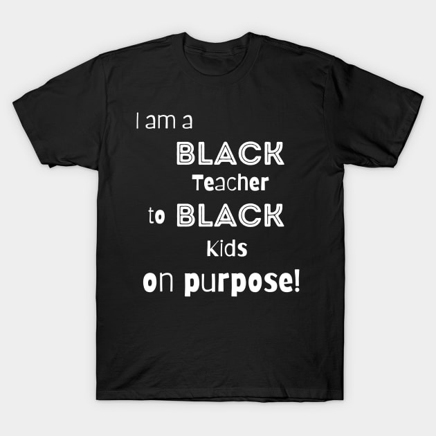 Black cotton t-shirt with bold white text design, casual style for educators, ideal for everyday wear.
