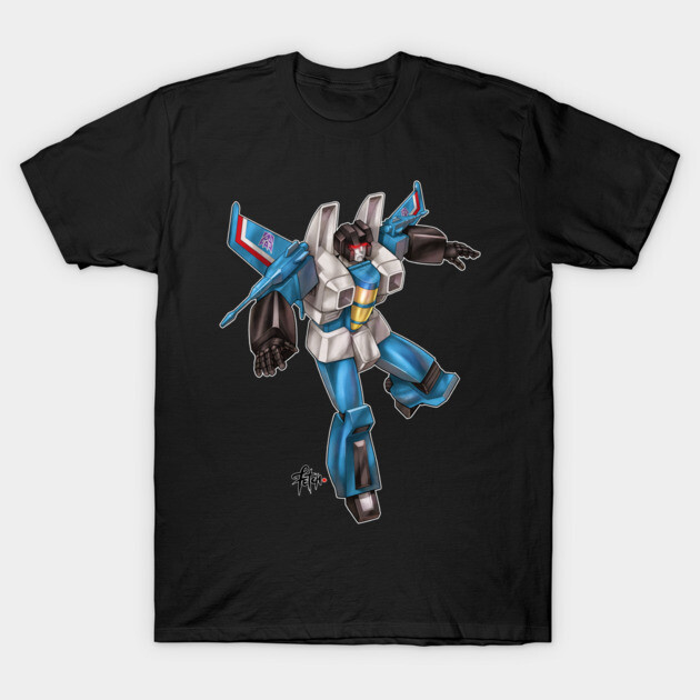 Black t-shirt featuring colorful robot design, perfect for casual wear. Made from soft, breathable cotton material.