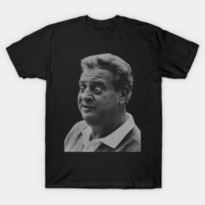 Black graphic tee featuring a vintage-style portrait design, casual fit, ideal for everyday wear, soft cotton material.