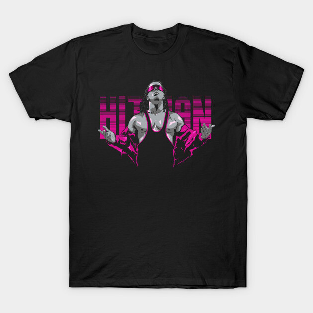 Black graphic t-shirt featuring bold pink text and illustration, made from soft cotton, perfect for casual wear.