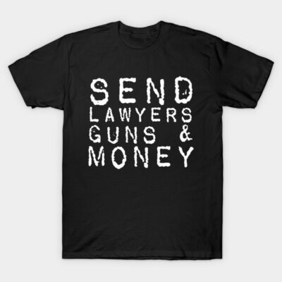 Black t-shirt with bold white text design, casual style, cotton material, ideal for everyday wear and statement fashion.