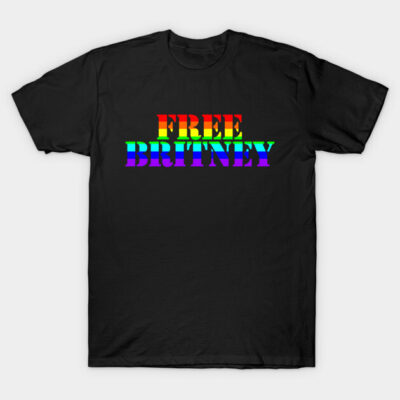 Black t-shirt with bold rainbow text design, casual style, 100% cotton, perfect for everyday wear and statement fashion.