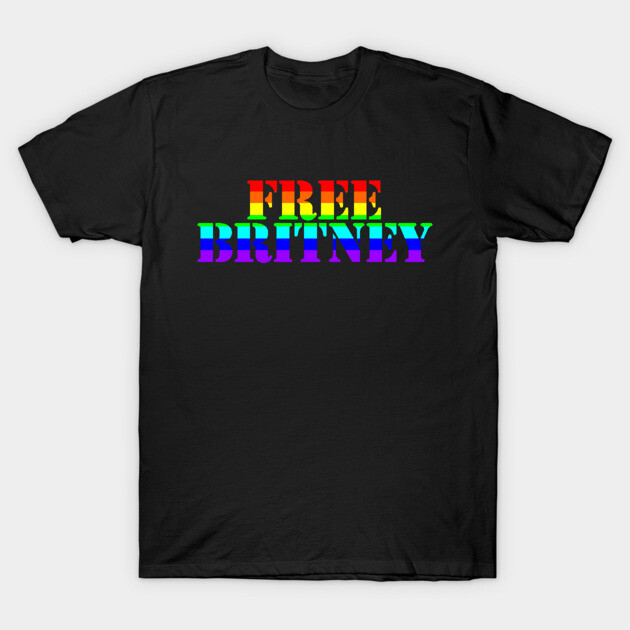 Black t-shirt with bold rainbow text design, casual style, 100% cotton, perfect for everyday wear and statement fashion.