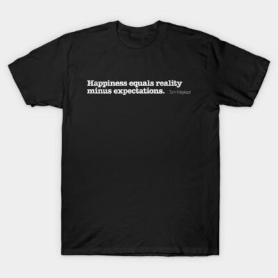 Black cotton T-shirt with motivational quote in white text, casual wear, unisex style, perfect for everyday use.