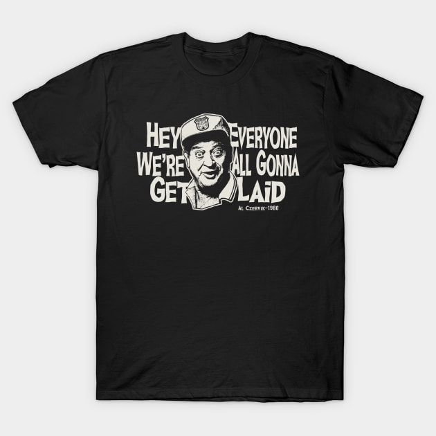 Black graphic t-shirt with humorous text and illustration, casual wear made of soft cotton fabric, unisex style.