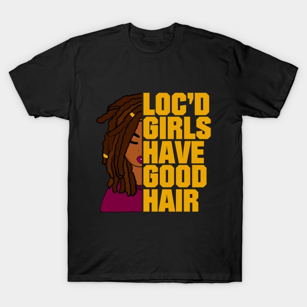 Black T-shirt with bold yellow text and dreadlock illustration, casual style, cotton material, unisex design.