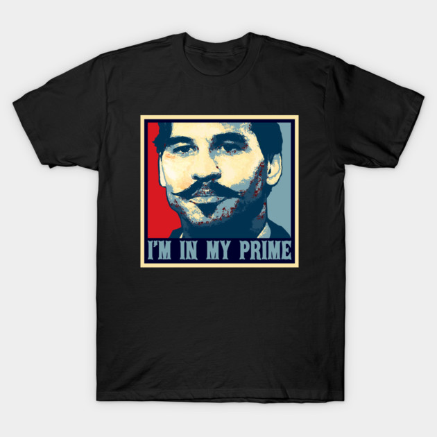 Black T-shirt with retro-style graphic and "I'm In My Prime" text, perfect for casual wear and self-expression.
