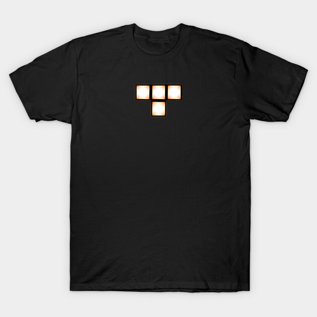 Black cotton t-shirt featuring a glowing geometric design, casual style, ideal for everyday wear.