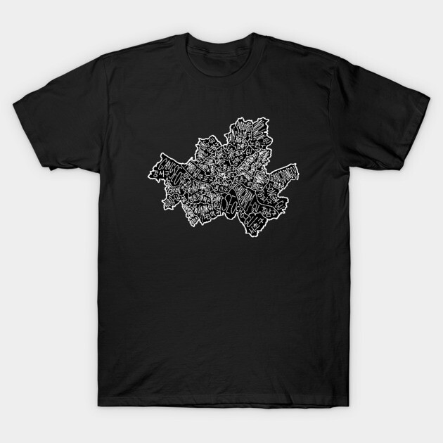 Black cotton t-shirt with white abstract graphic design, casual style, perfect for everyday wear.