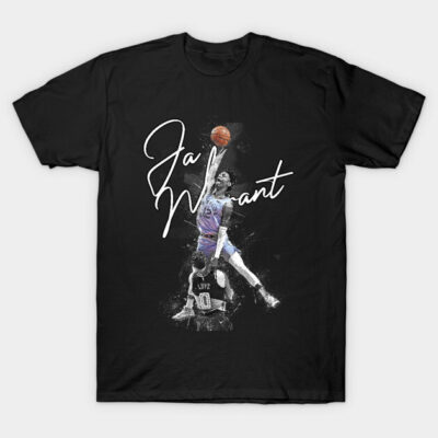 Black graphic t-shirt featuring dynamic basketball design, perfect for sports fans and casual wear.