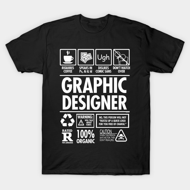 Black graphic designer T-shirt with humorous text, ideal for casual wear, made of 100% organic cotton.