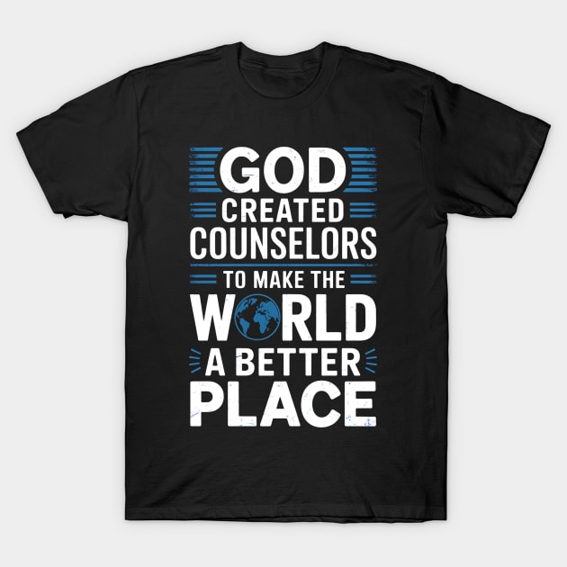 Black t-shirt with motivational text design, celebrating counselors' impact. Ideal for casual wear or gifting.