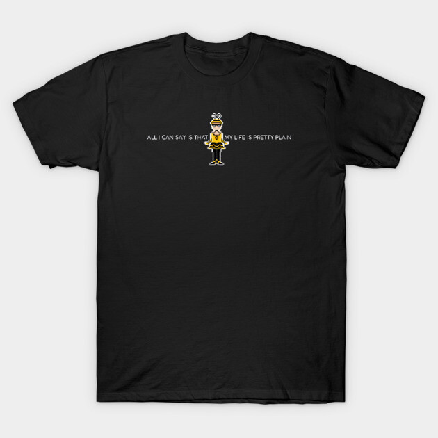 Black graphic t-shirt with cartoon character and humorous text, casual wear, 100% cotton, unisex style.
