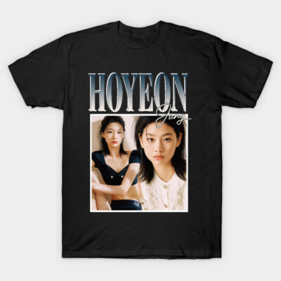 Black graphic t-shirt with stylish text and artistic design, perfect for casual wear.