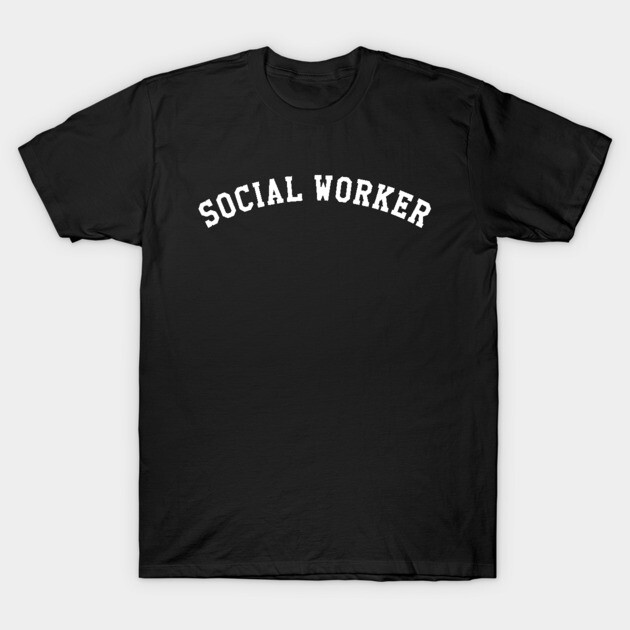 Black "Social Worker" T-shirt, casual style, cotton material, perfect for everyday wear and professional pride.