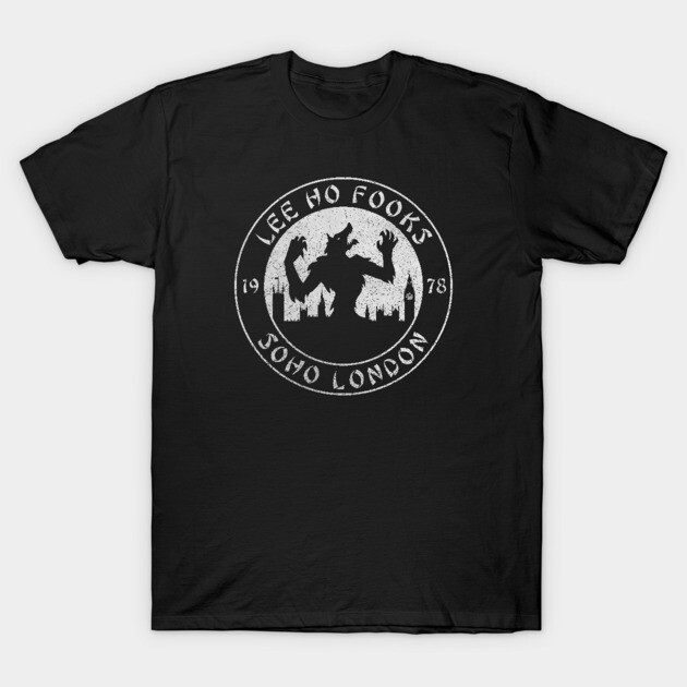 Black graphic t-shirt featuring Lee Ho Fooks Soho London design, casual streetwear, cotton material.