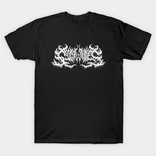 Black t-shirt with white abstract graphic design, casual unisex style, 100% cotton, ideal for everyday wear.