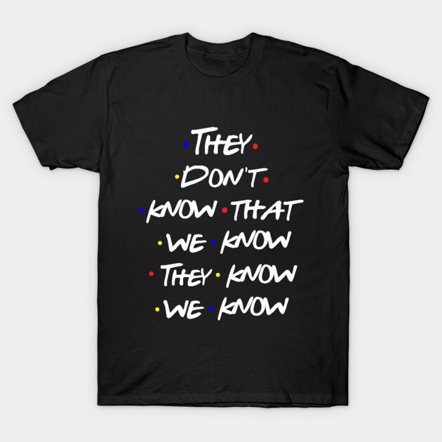 Black T-shirt with playful text design, multicolored dots, casual style, perfect for everyday wear. Cotton material.