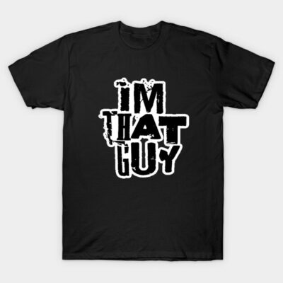 Black t-shirt with bold white text design, casual style, perfect for everyday wear, soft cotton material.