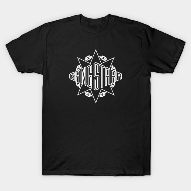 Black cotton t-shirt with white geometric logo design, casual style, unisex, perfect for everyday wear.