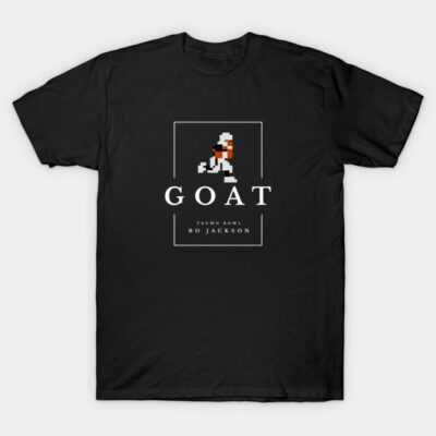 Black graphic T-shirt featuring retro pixel art design, ideal for casual wear, made from soft cotton material.