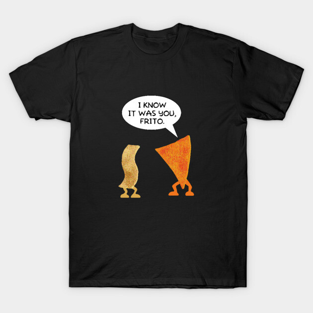 Black humorous graphic t-shirt with snack-themed design, casual wear, cotton blend, unisex style.