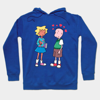 Blue hoodie featuring cartoon characters, casual style, perfect for everyday wear, made from soft cotton blend.