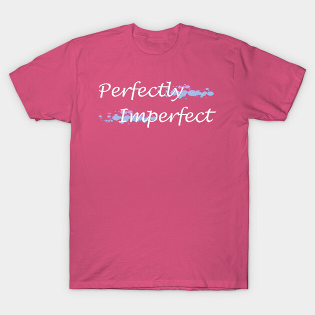 Pink cotton T-shirt with "Perfectly Imperfect" text, casual style, ideal for everyday wear.