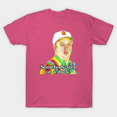 Pink cotton T-shirt with humorous graphic and text, casual wear, unisex design, ideal for gifting or everyday use.