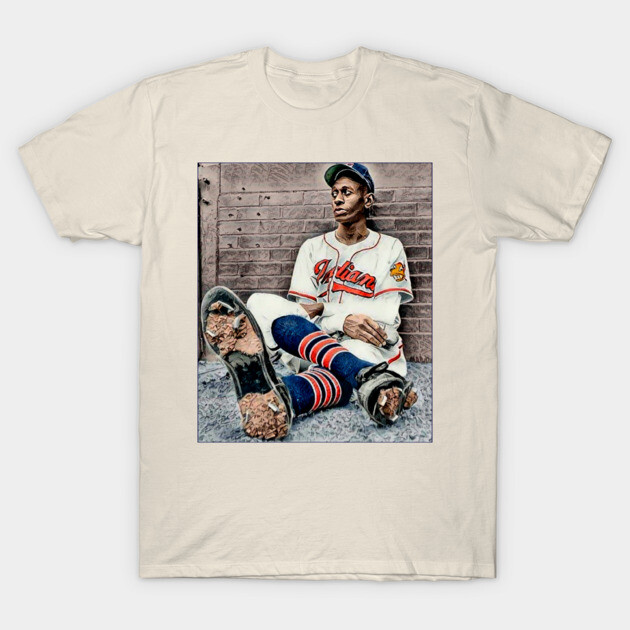 Satchel T-Shirt 1 Vintage-style white t-shirt with baseball player print, casual wear, soft cotton fabric, unisex design.