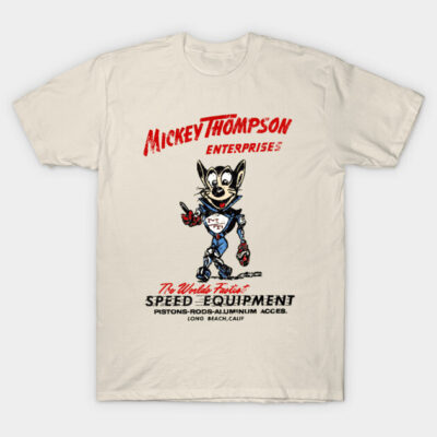 Cream t-shirt with vintage graphic design featuring cartoon character and text, ideal for casual wear, cotton material.