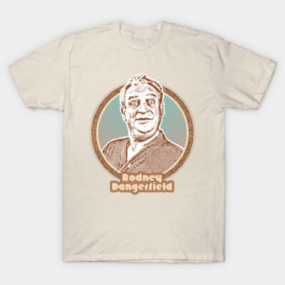 Beige graphic T-shirt with vintage-style illustration and text, casual wear, cotton material, unisex design.