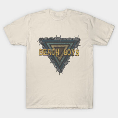 Beige graphic t-shirt with triangle design, casual cotton apparel. Perfect for everyday wear and comfortable style.
