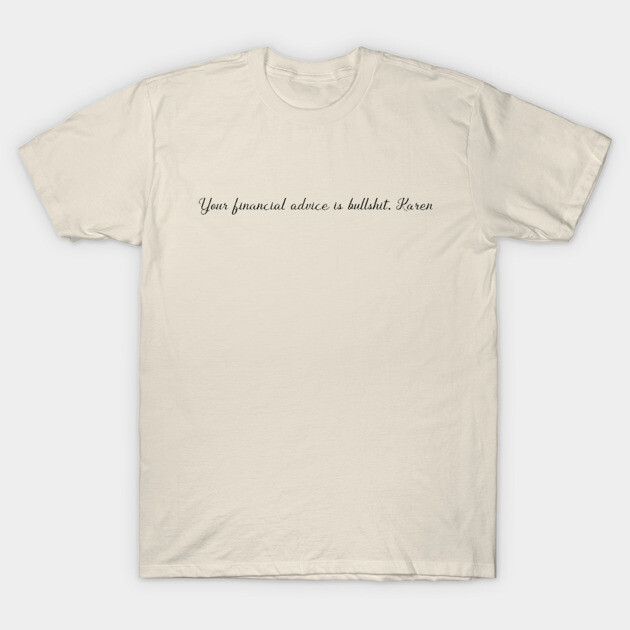 Beige cotton t-shirt with humorous text, casual style, ideal for everyday wear.