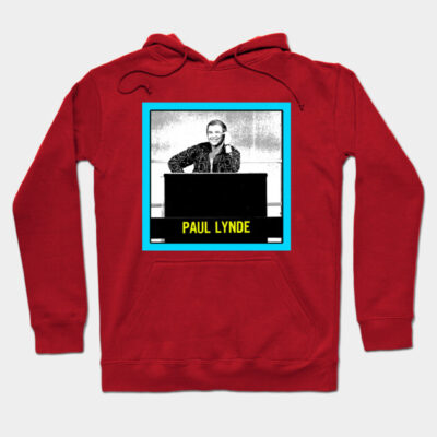 Red graphic hoodie with retro design, front pocket, adjustable drawstring, perfect for casual wear and staying warm.