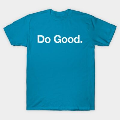 Blue cotton t-shirt with "Do Good" text, casual style, perfect for everyday wear.