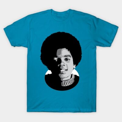 Blue t-shirt with retro graphic design, soft cotton material, casual wear.