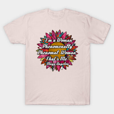 Cream t-shirt with colorful floral design and empowering quote, casual wear, soft cotton fabric.