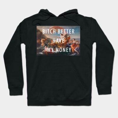 Black hoodie with artistic graphic and bold text, casual style, perfect for everyday wear, made from soft cotton blend.