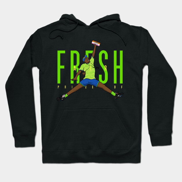 Black hoodie featuring colorful graphic design with "Fresh" text, casual streetwear style, perfect for everyday wear.