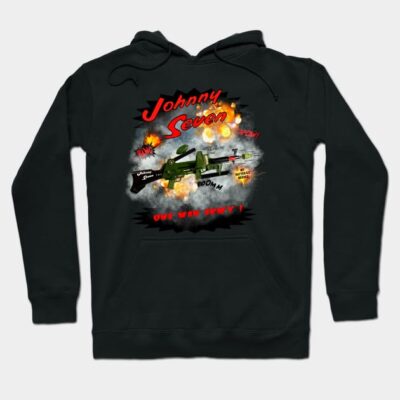 Black hoodie featuring vintage graphic print of toy gun with explosions, ideal for casual wear and retro style enthusiasts.