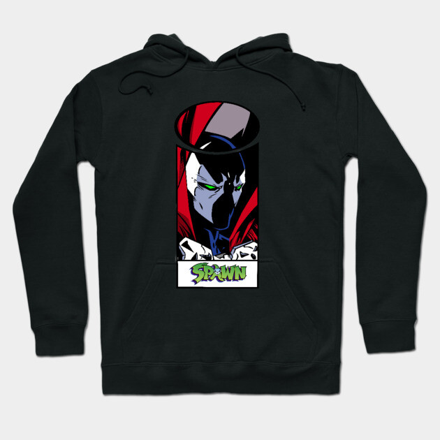 Black graphic hoodie featuring a bold comic design, perfect for casual wear. Made from soft, durable material.