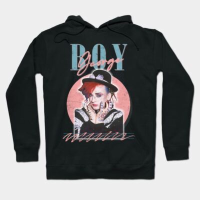 Black graphic hoodie with colorful retro design, perfect for casual wear. Comfortable cotton blend material.
