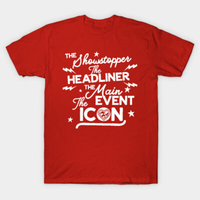 Red cotton t-shirt with bold white text design, casual style, perfect for everyday wear.