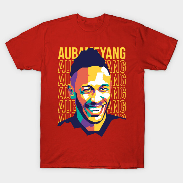 Red graphic t-shirt with colorful abstract design and bold text, casual wear, cotton material, unisex style.