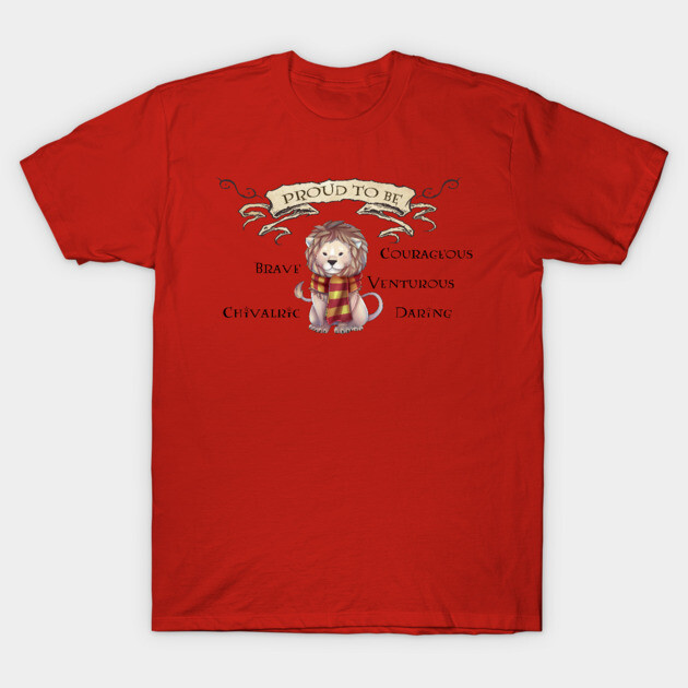 Red T-shirt with cute lion illustration and motivational text, perfect for casual wear, made from soft cotton.