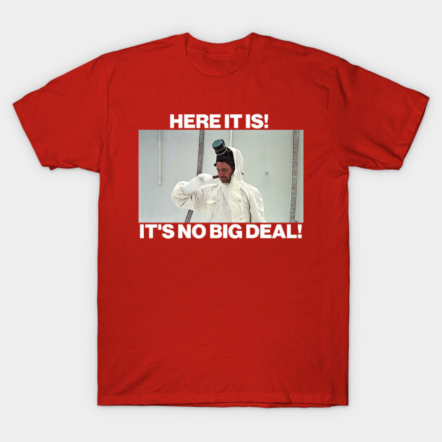 Red graphic T-shirt featuring humorous text and image, casual style, perfect for everyday wear, made of soft cotton.