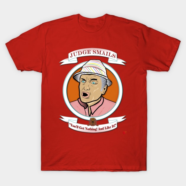 Red graphic t-shirt with a colorful cartoon design and humorous text. Casual wear, perfect for fans of witty apparel.